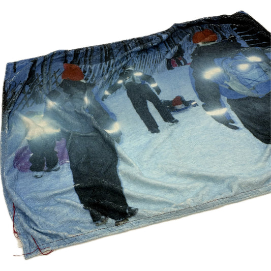 print boa blanket / snow / プリントボアブランケット