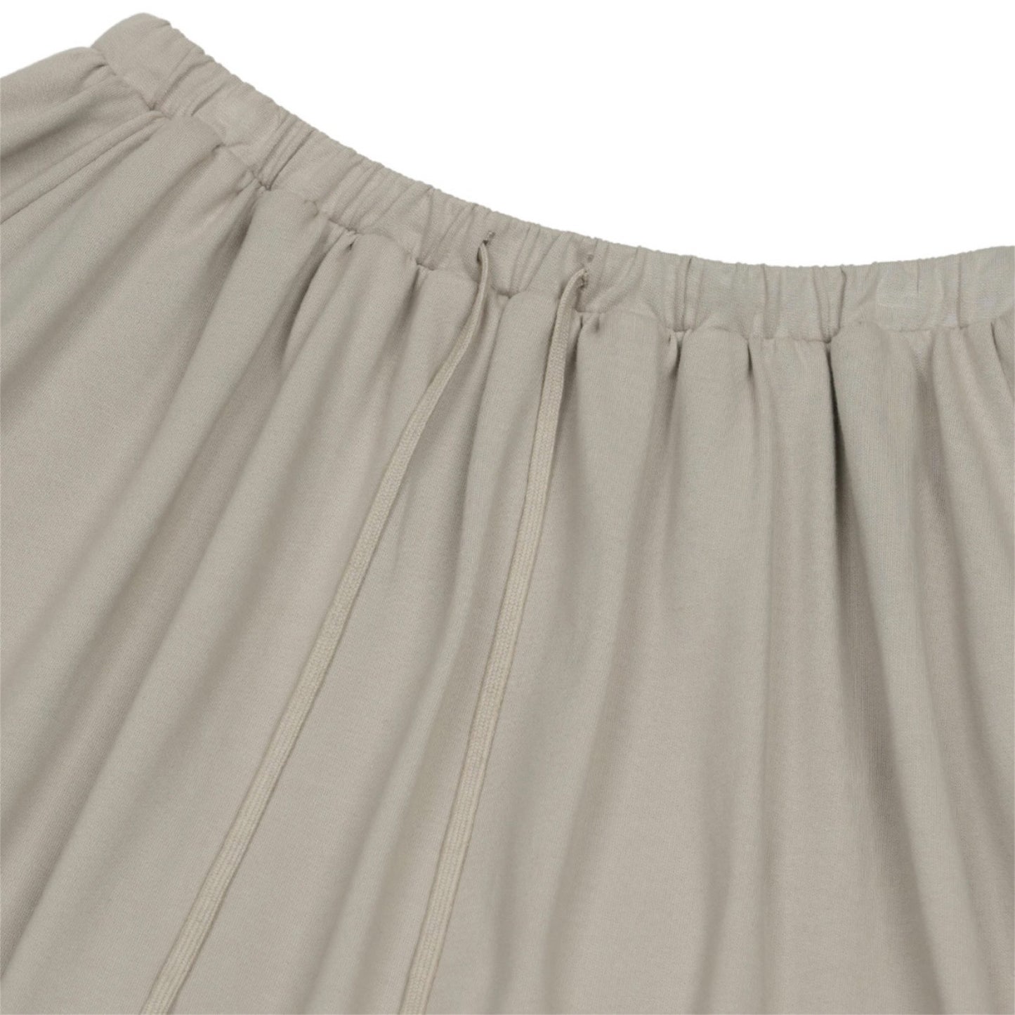 STRIPED LAYERED MIDI SKIRT / LIGHT GREY / レイヤードミディスカート