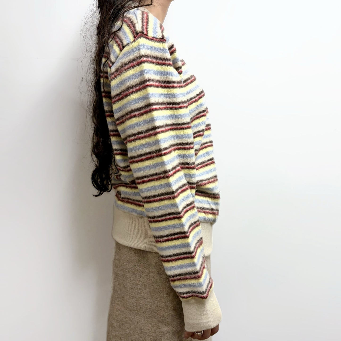 pillings stripes / yellow / ピリングスストライプセーター