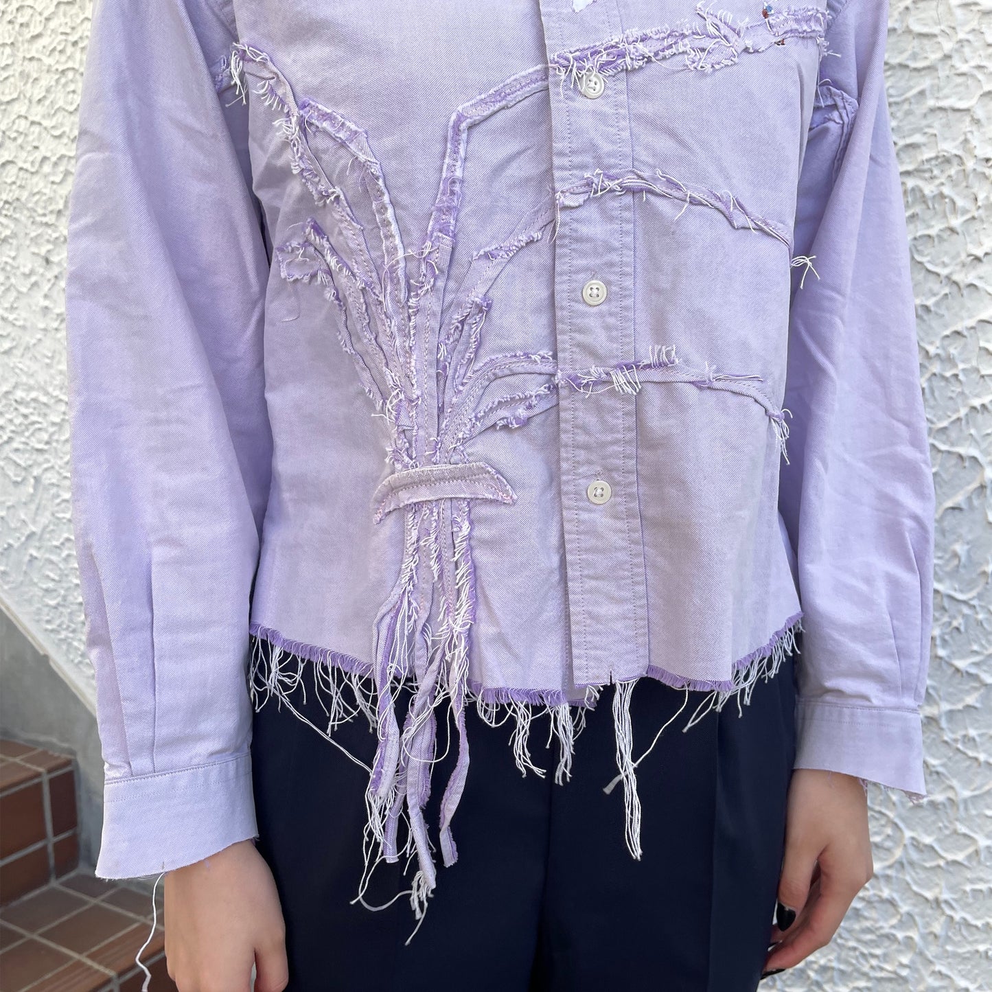 【TONII MONDO】-die flower shirt / Purple / ダイフラワーシャツ