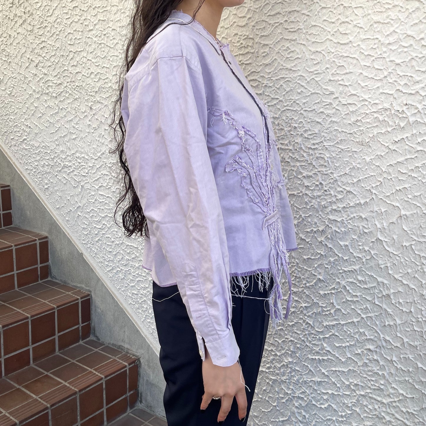 【TONII MONDO】-die flower shirt / Purple / ダイフラワーシャツ