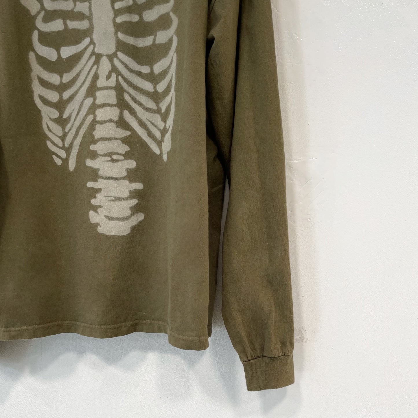 Khaki skeleton long sleeve / エアブラシTシャツ