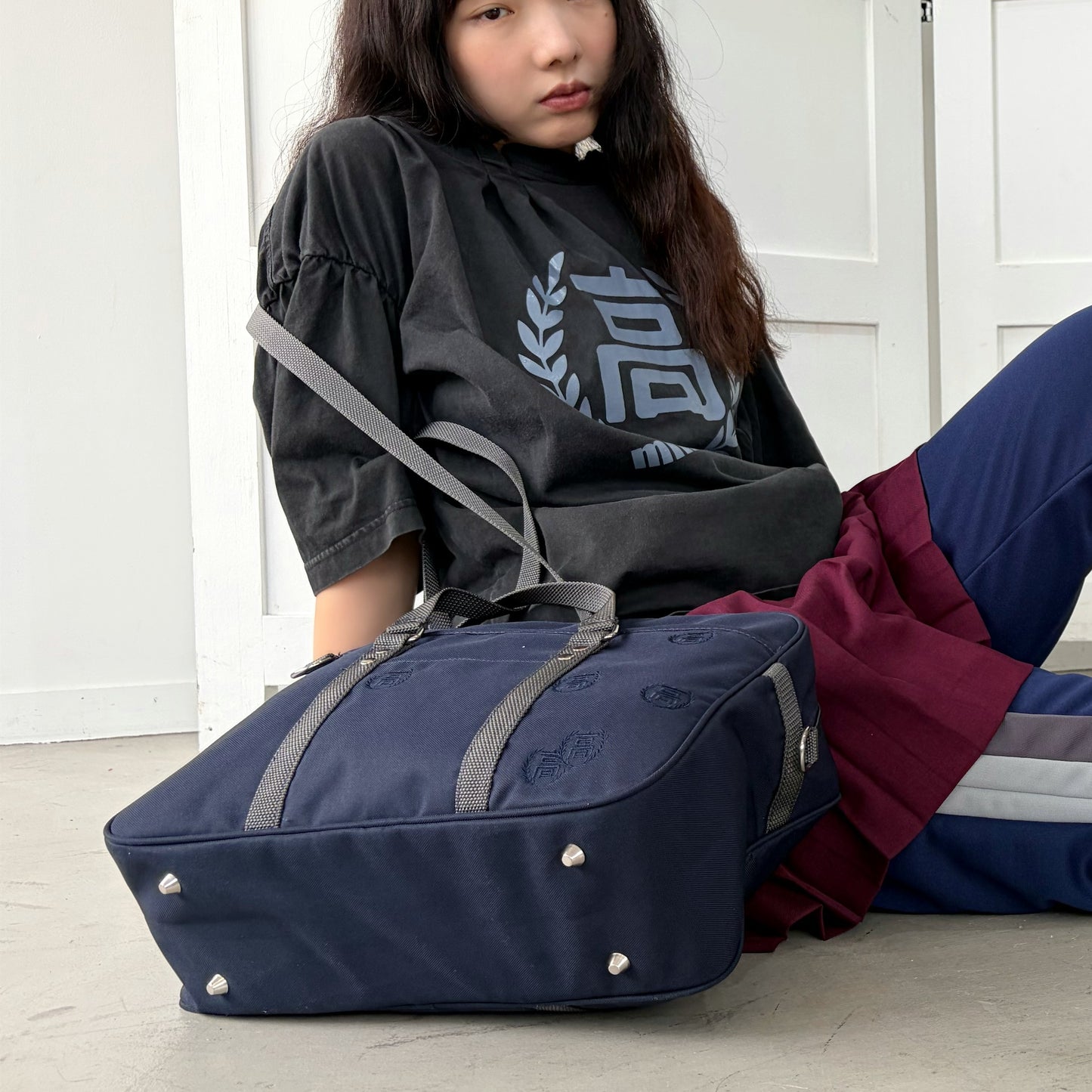 ABANDONED SCHOOL BAG / NYLON NAVY / ショルダースクールバッグ