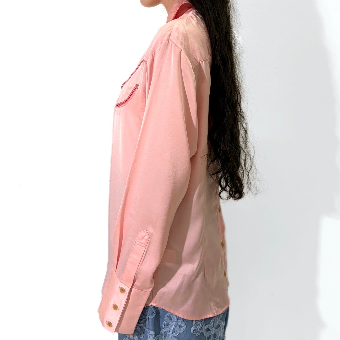 BACK OPEN WESTERN SHIRT / PINK / ウエスタンシャツ