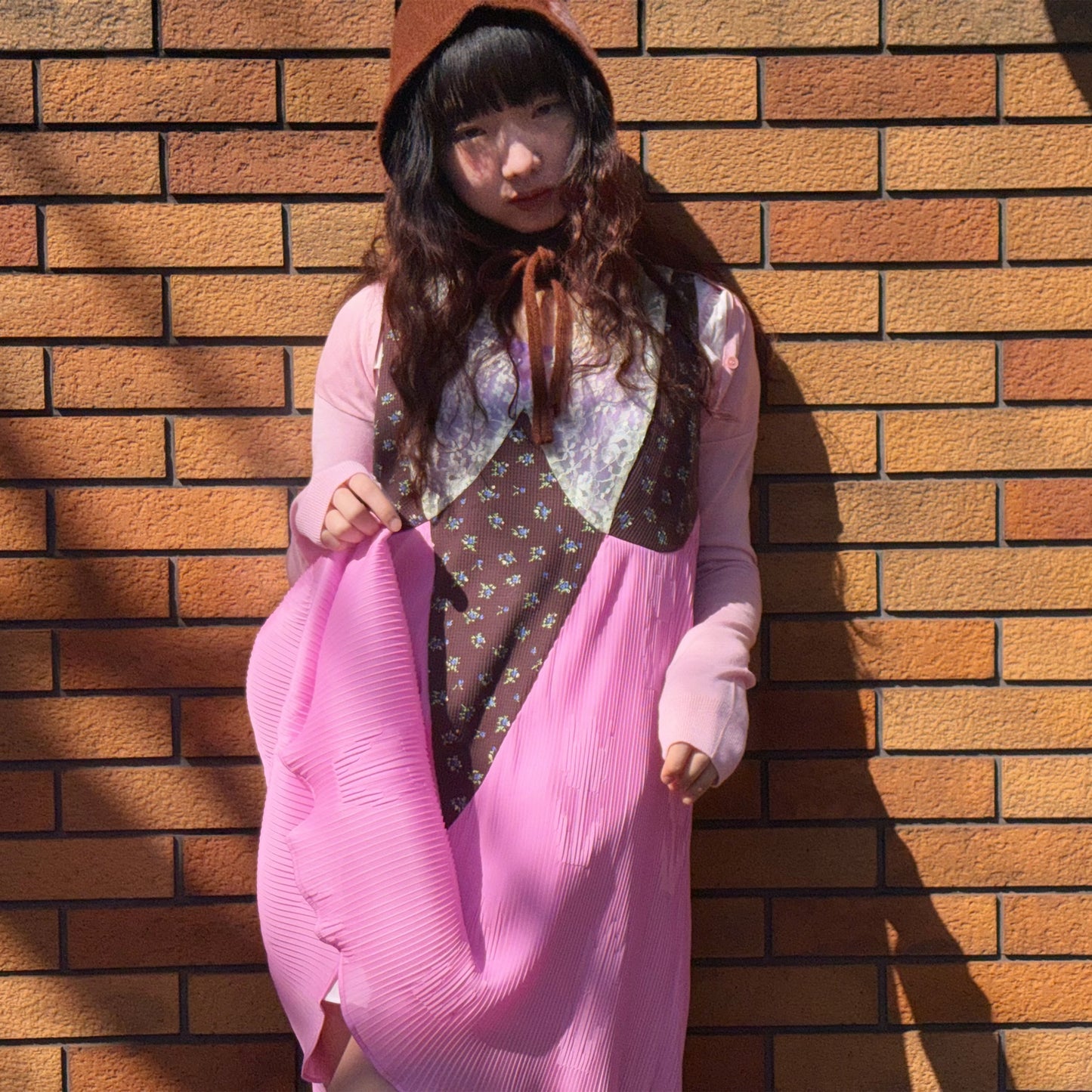 PICNIC DRESS / PINK / プリーツワンピース