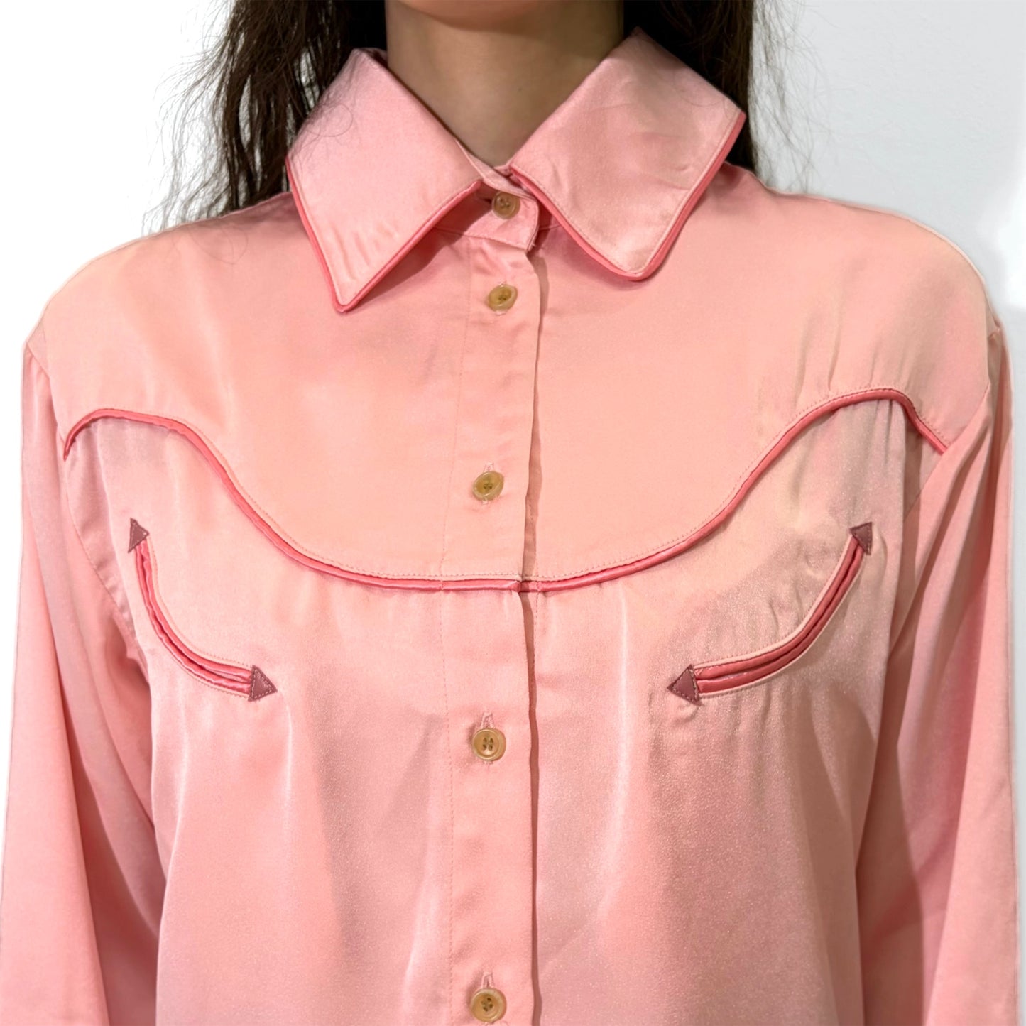 BACK OPEN WESTERN SHIRT / PINK / ウエスタンシャツ