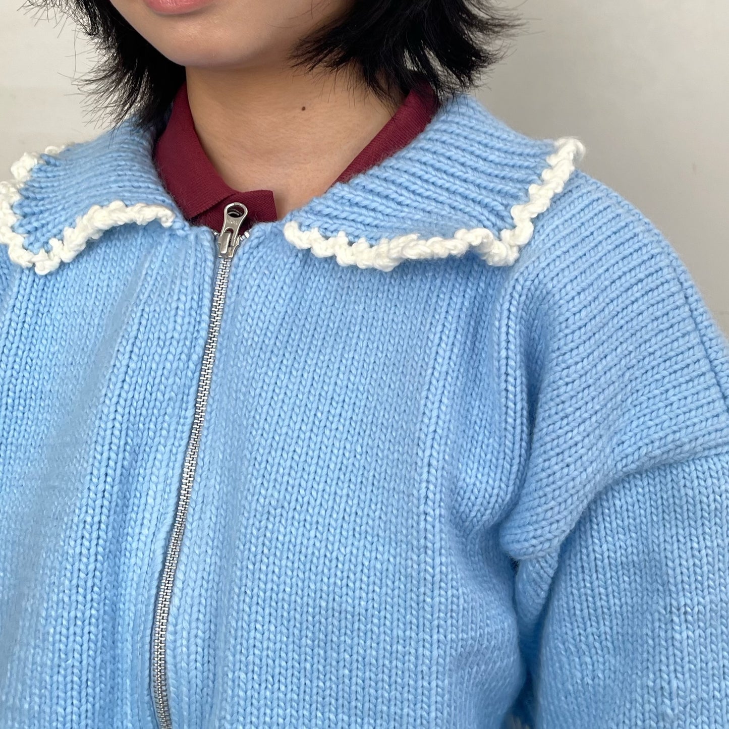 Puppies knitted jacket / Blue / パピーニットジャケット