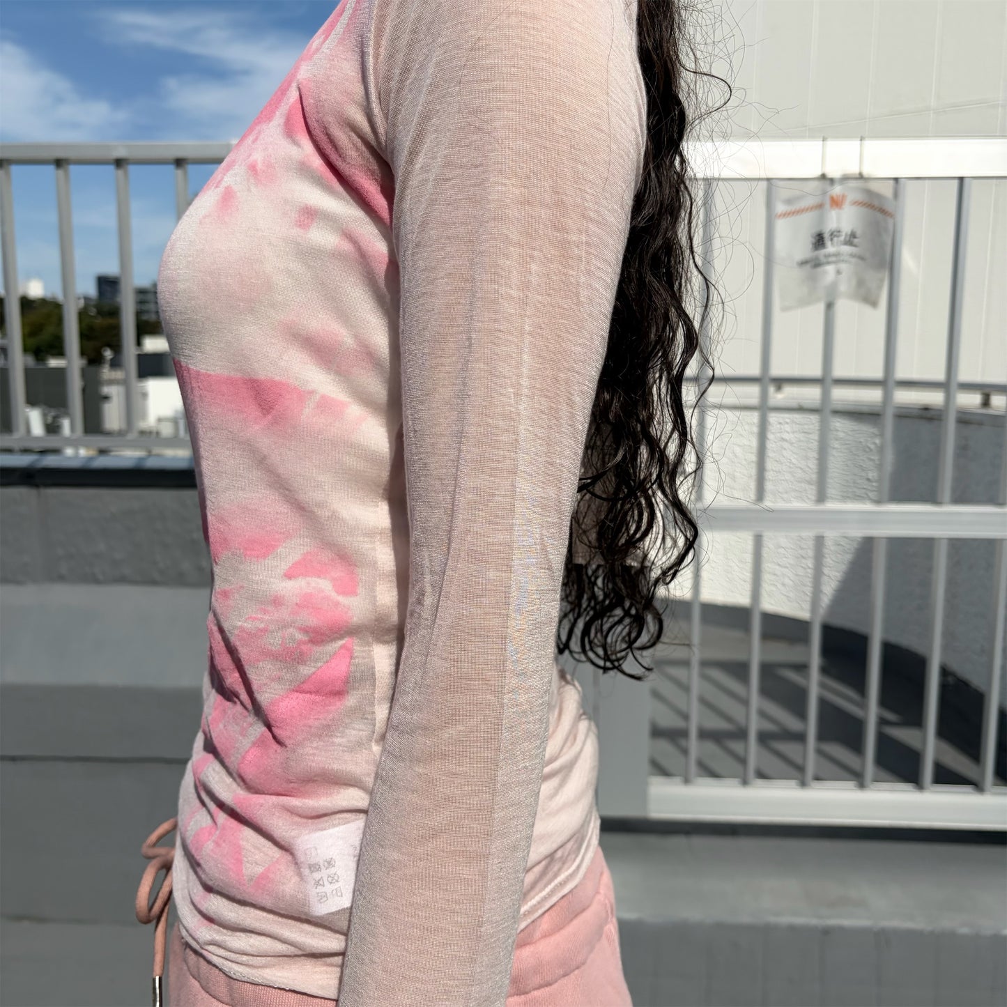 LEFT LINGERIE TOPS / BABY PINK / ランジェリーグラフィックカットソー