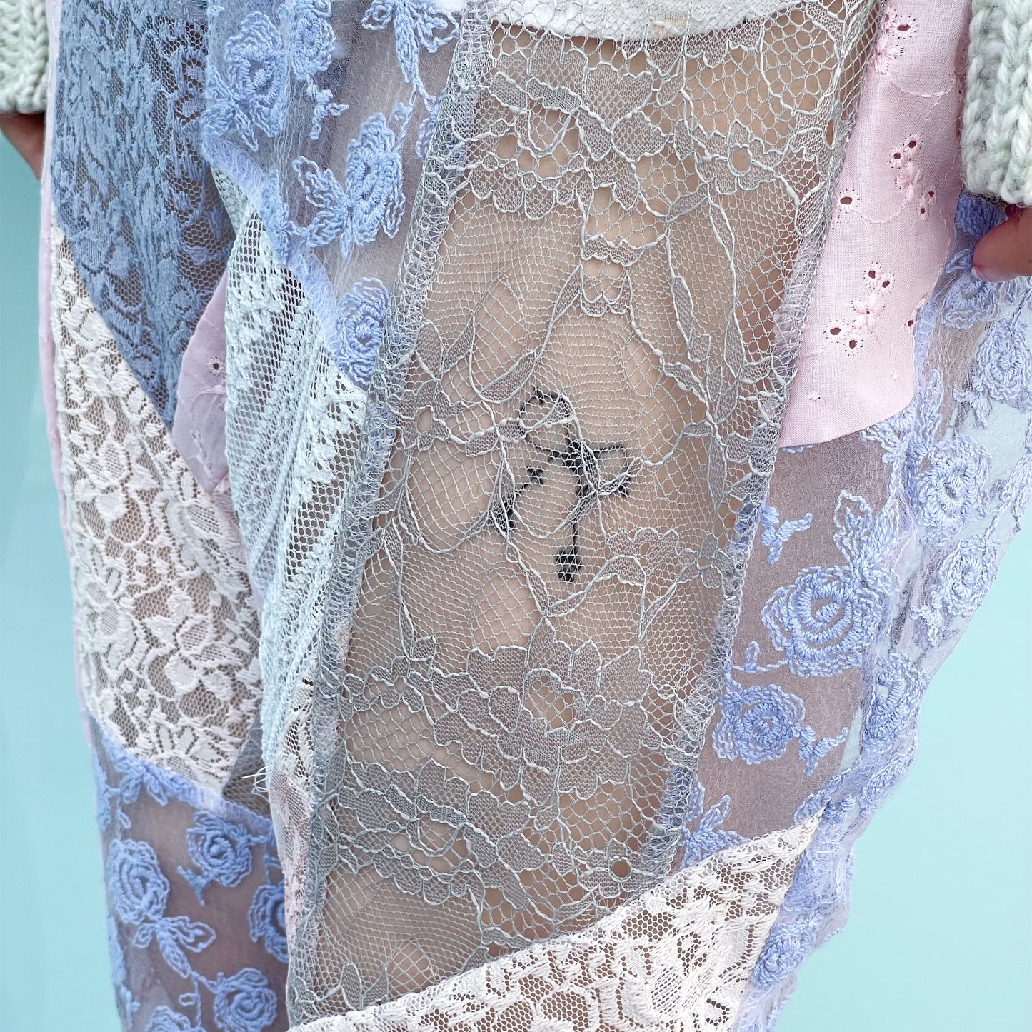Lace patch work trousers