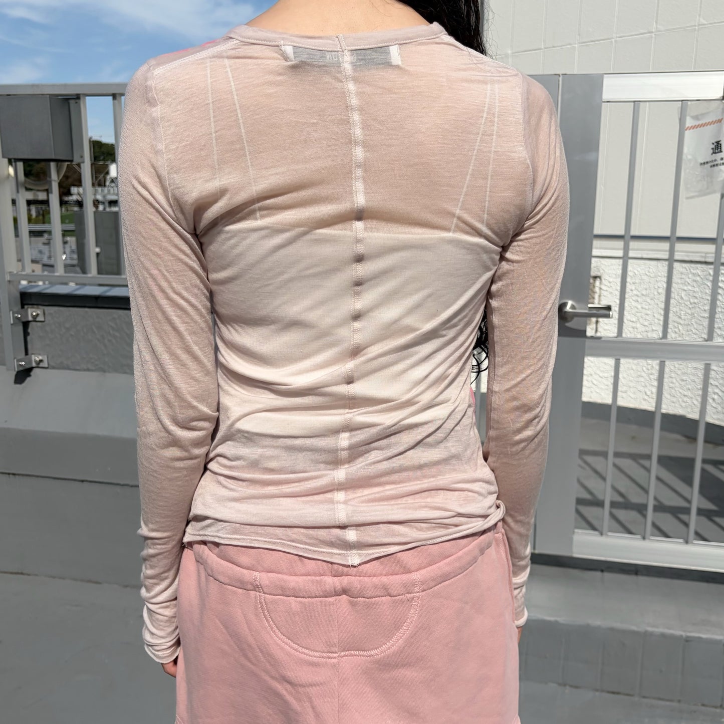 LEFT LINGERIE TOPS / BABY PINK / ランジェリーグラフィックカットソー