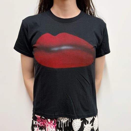 Black lips tee S / エアブラシTシャツ