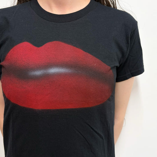 Black lips tee S / エアブラシTシャツ
