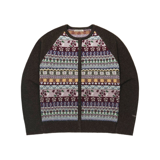 COTTAGE KNIT CARDIGAN / BROWN / ニットカーディガン