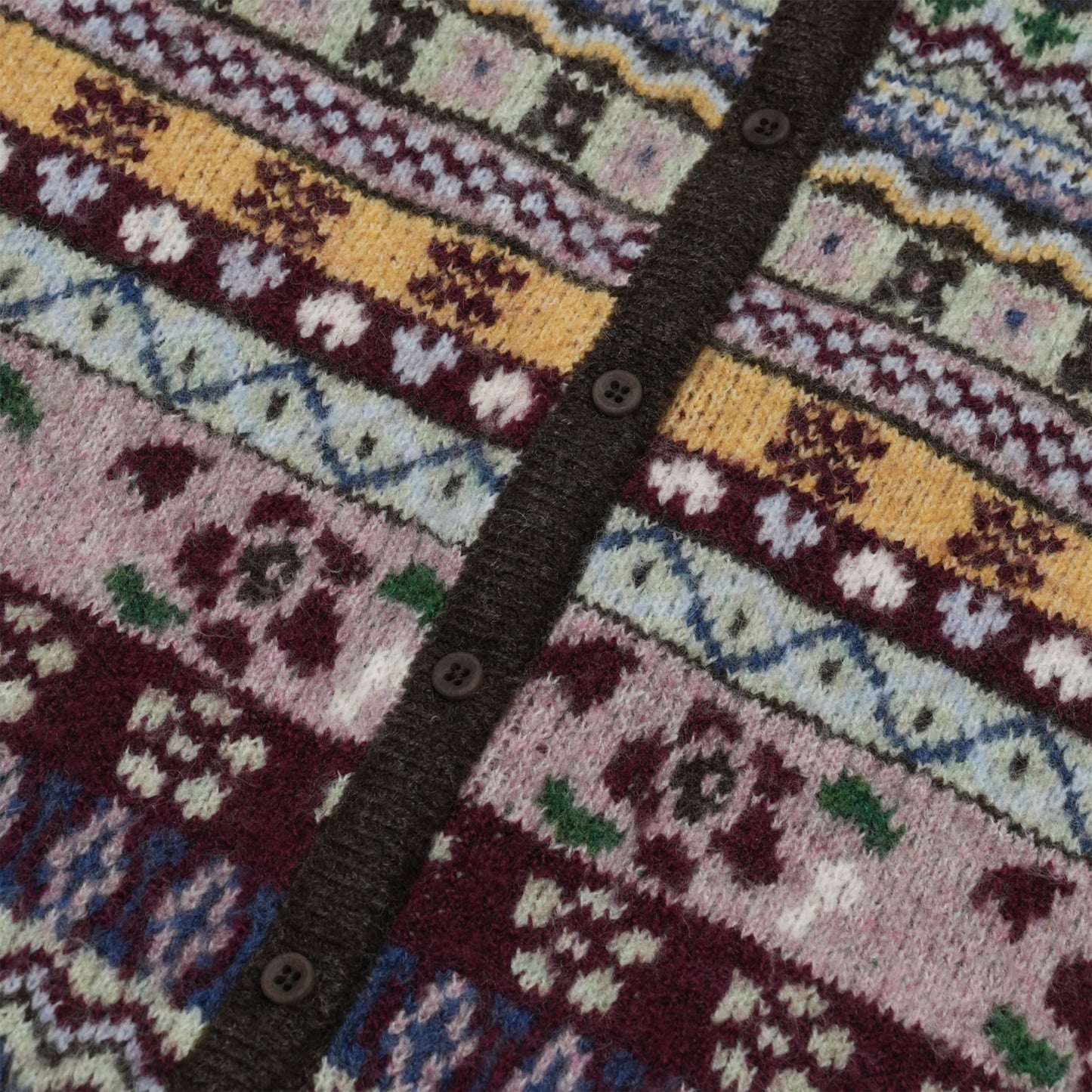 COTTAGE KNIT CARDIGAN / BROWN / ニットカーディガン