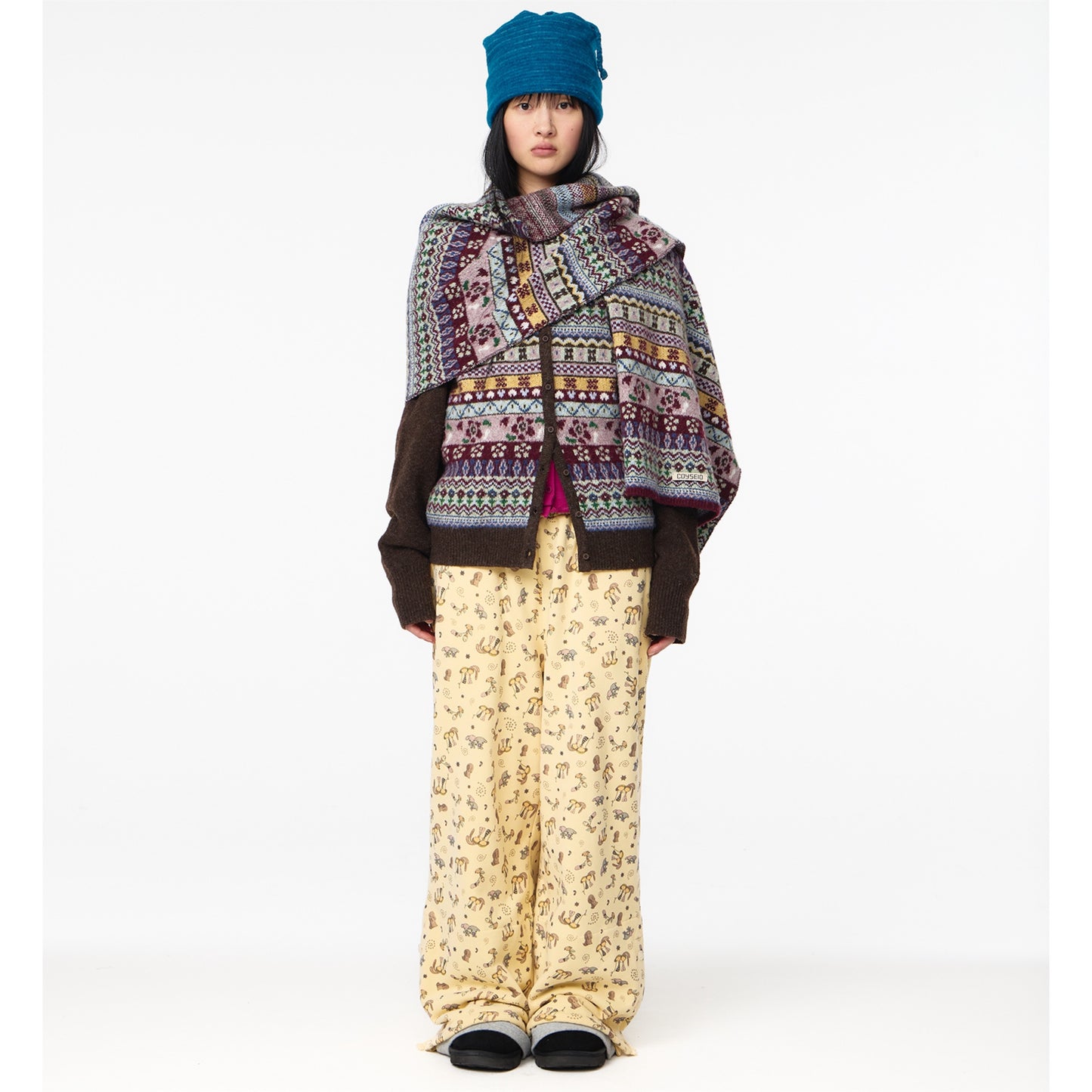 COTTAGE KNIT CARDIGAN / BROWN / ニットカーディガン