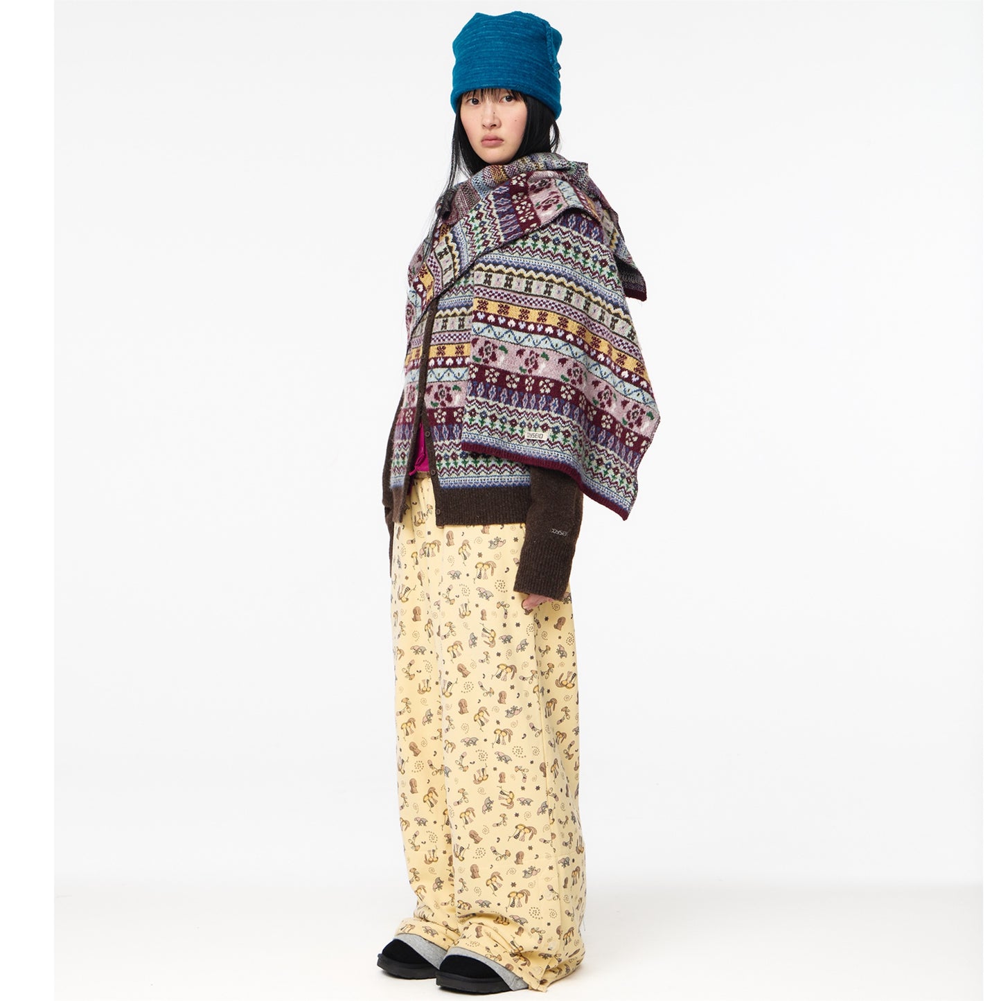 COTTAGE KNIT CARDIGAN / BROWN / ニットカーディガン