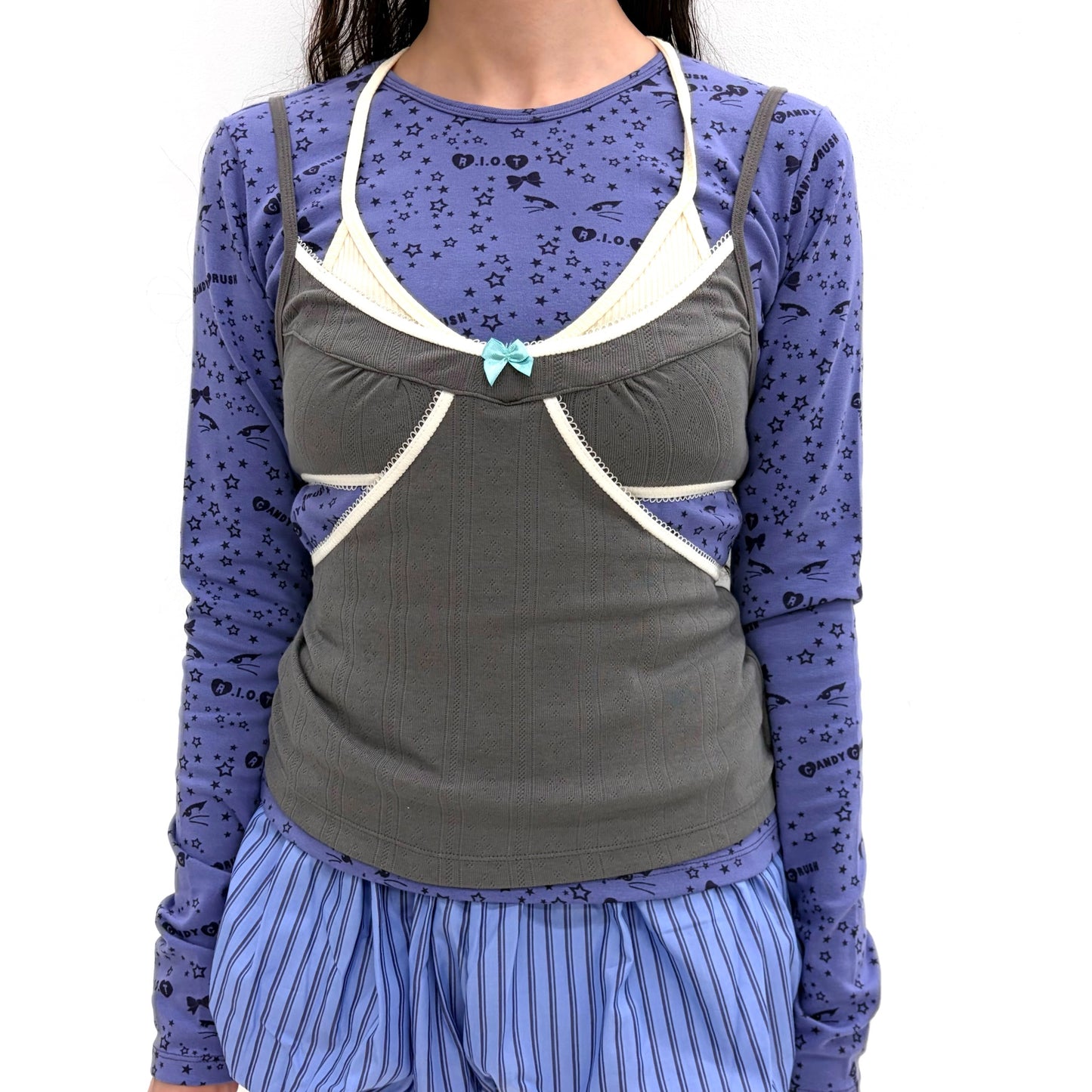 [fa.er.ie] petite chambre camisole / charcoal / カッティングキャミソール