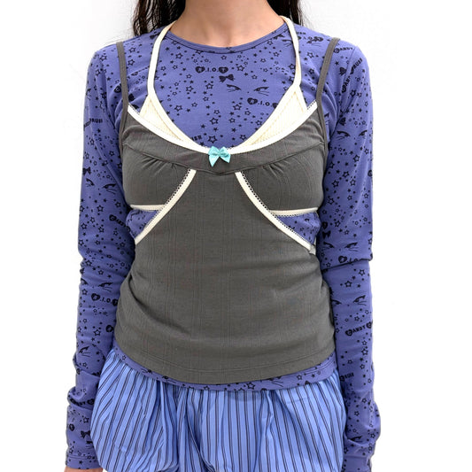 [fa.er.ie] petite chambre camisole / charcoal / カッティングキャミソール