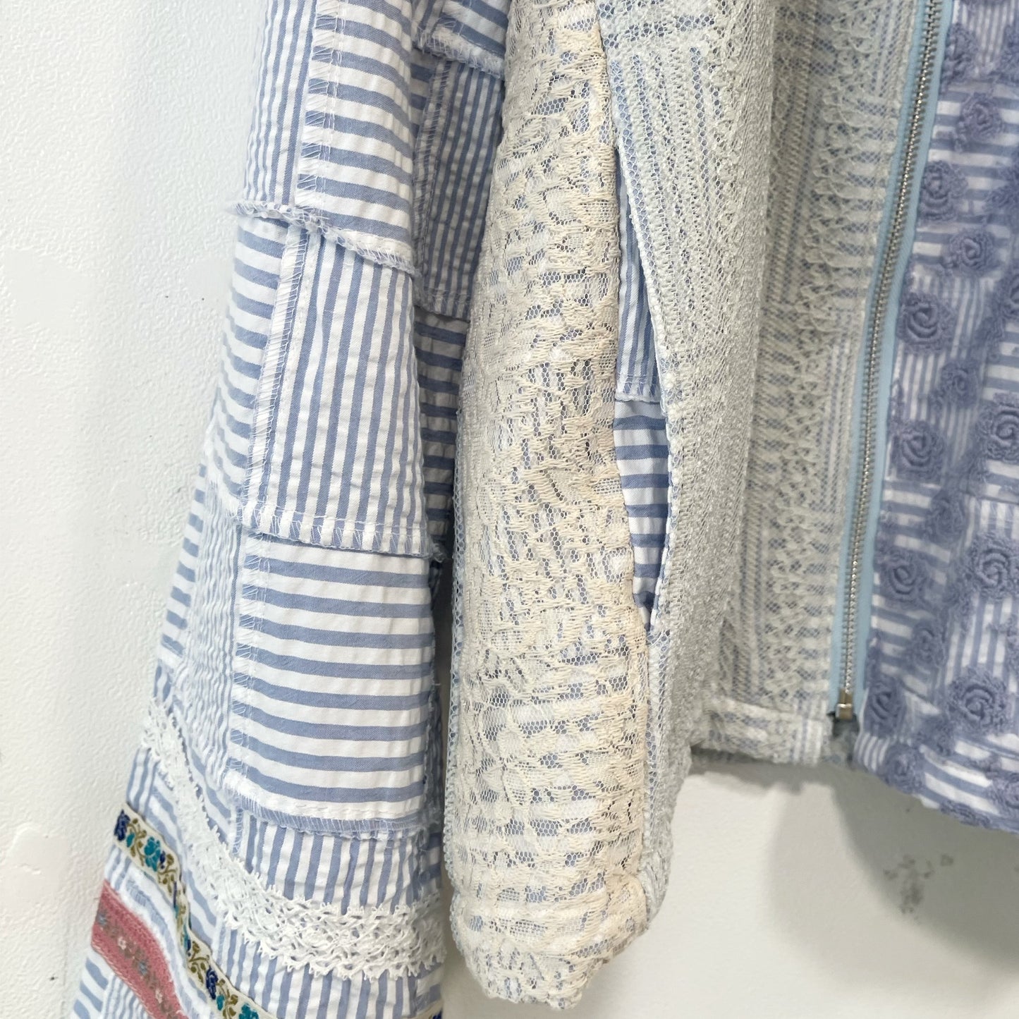 Lace layered jacket / Blue / レースレイヤードジャケット