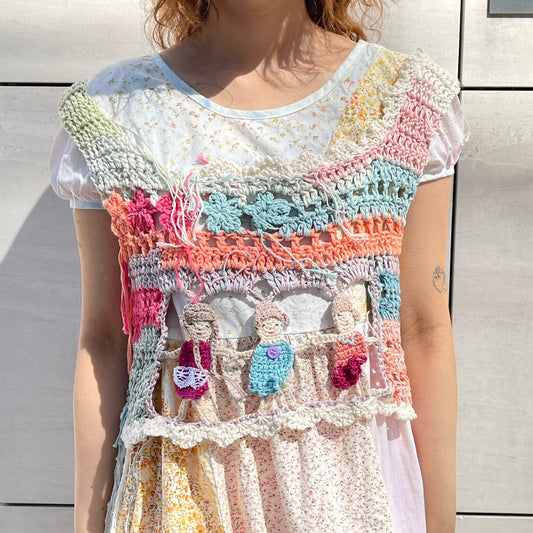 Doll crochet vest / Mix / ドールクロシェベスト