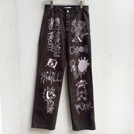 ANARCHY WORK PANTS / BROWN / グラフィックワークパンツ【Brett Westfallコラボレーション】
