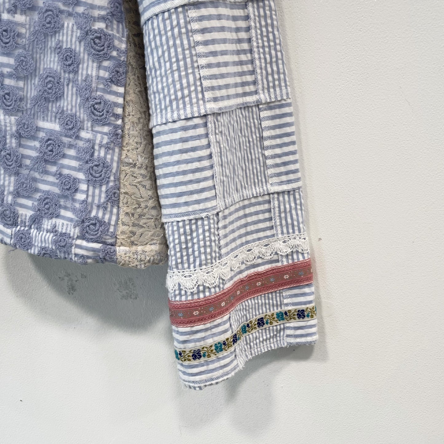 Lace layered jacket / Blue / レースレイヤードジャケット