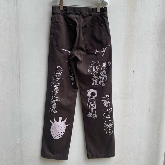 ANARCHY WORK PANTS / BROWN / グラフィックワークパンツ【Brett Westfallコラボレーション】