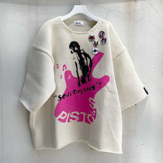 SEDITIONARIES PULLOVER KNIT / WHITE / プルオーバーニット【A STORE ROBOTコラボレーション】