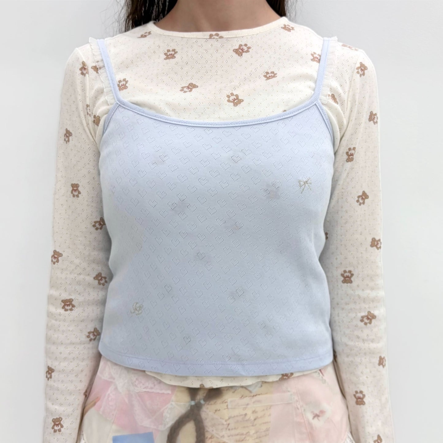 Mimi Camisole / Misty blue / アイレットキャミソール