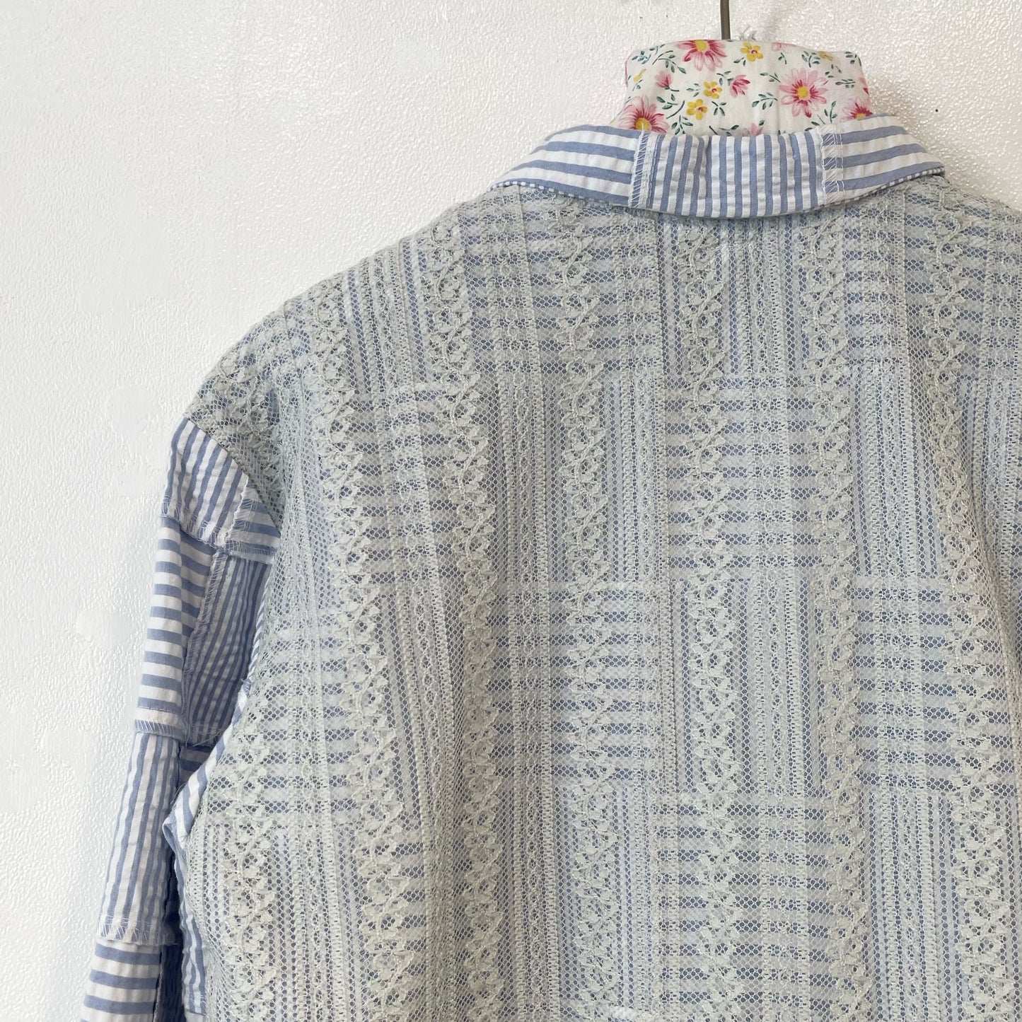 Lace layered jacket / Blue / レースレイヤードジャケット