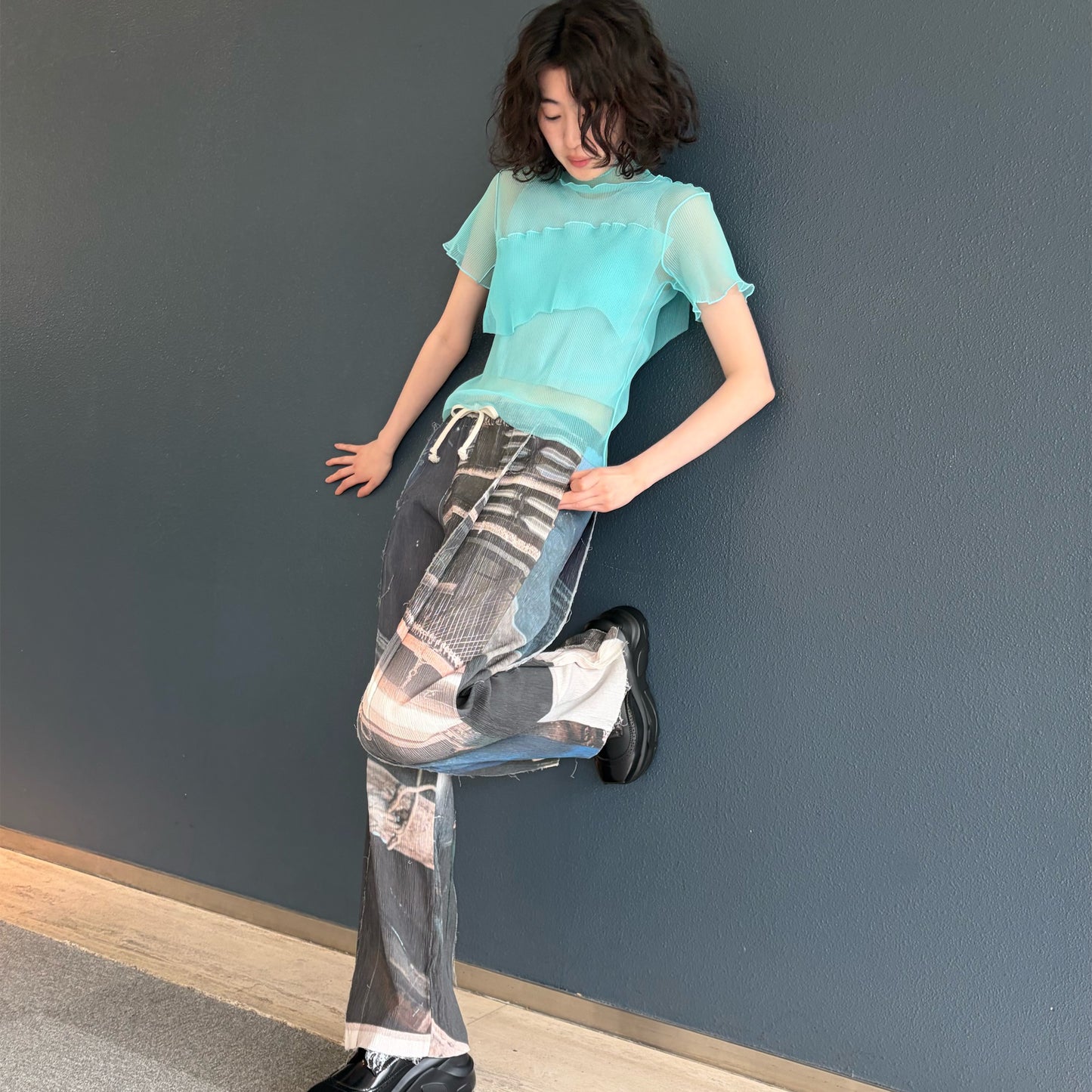 GRAPHIC YORYU PANTS / MONO COIL / グラフィック楊柳パンツ