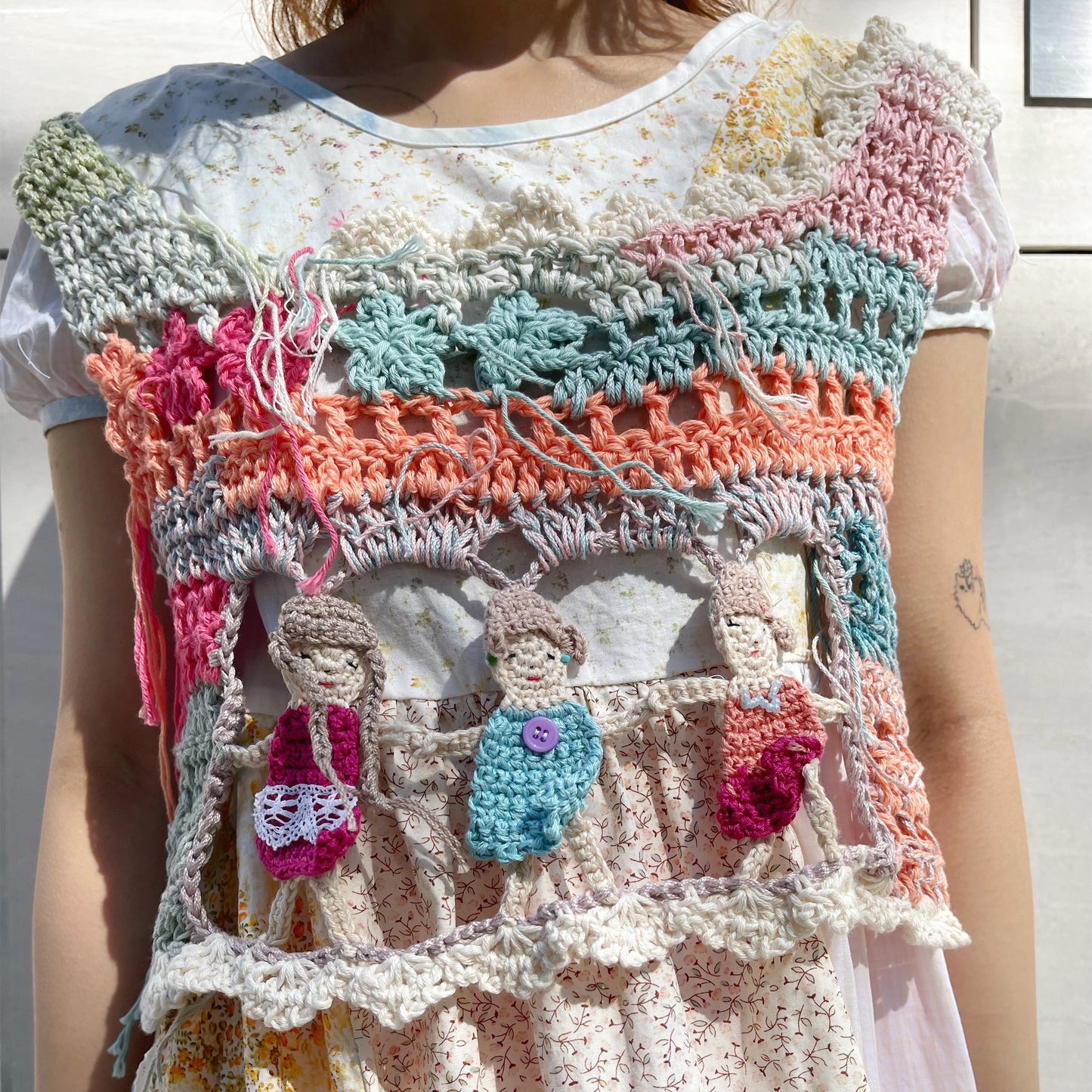 Doll crochet vest / Mix / ドールクロシェベスト