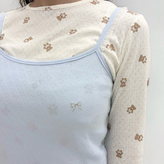 Mimi Camisole / Misty blue / アイレットキャミソール