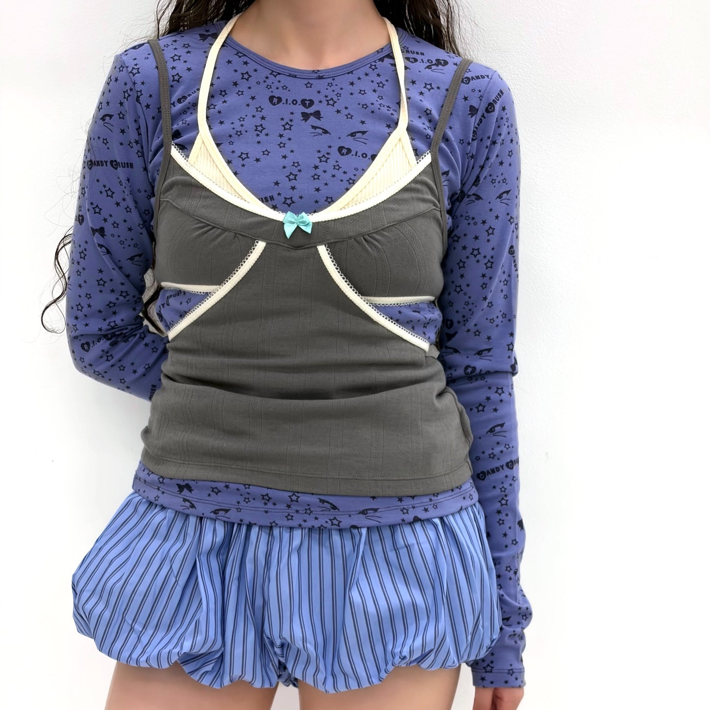 [fa.er.ie] petite chambre camisole / charcoal / カッティングキャミソール