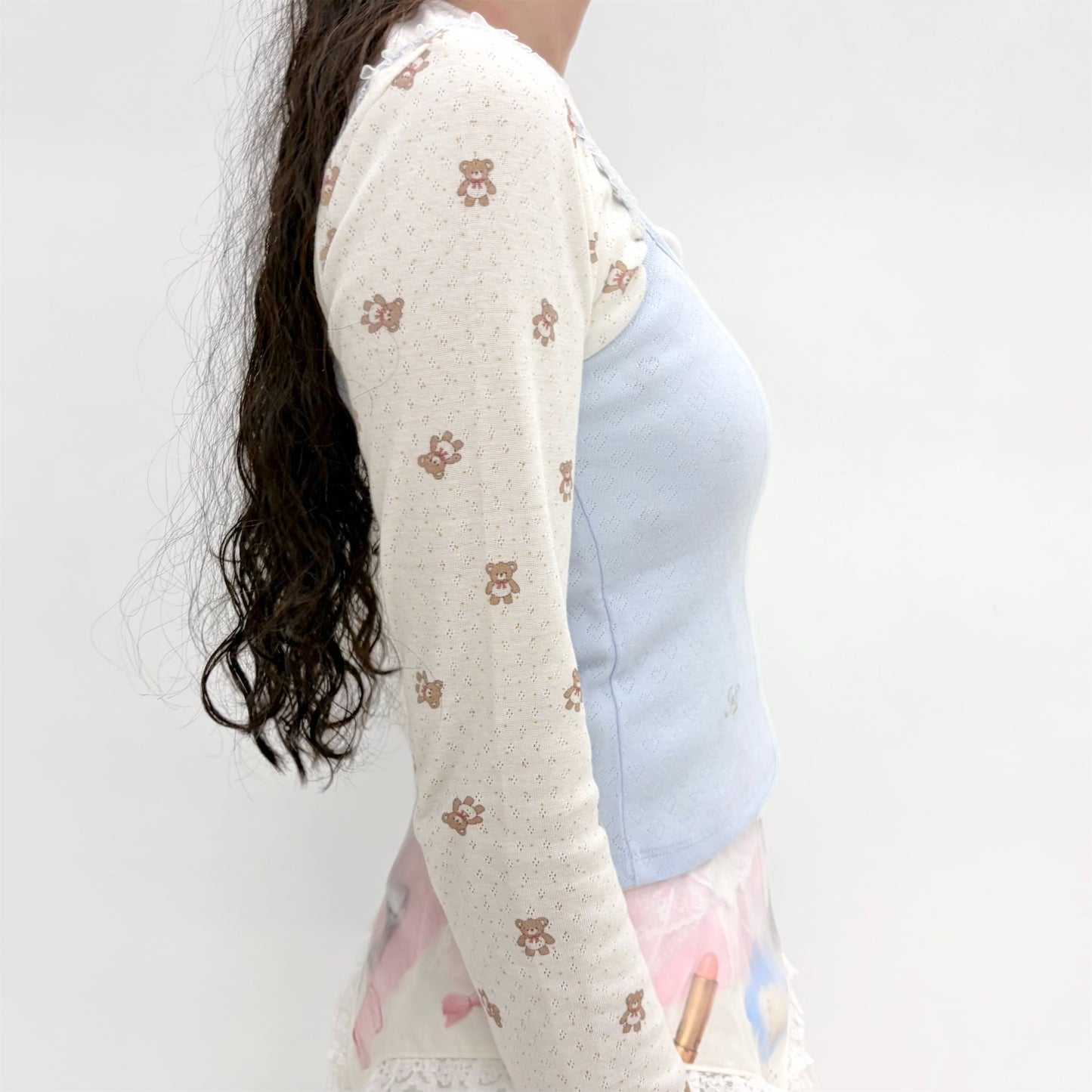 Mimi Camisole / Misty blue / アイレットキャミソール