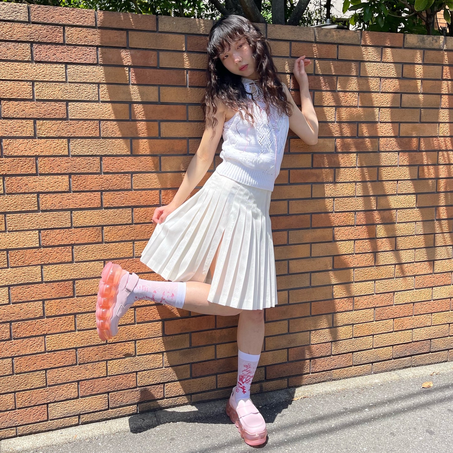 Prayer pleats skirt / WHITE / プリーツスカート