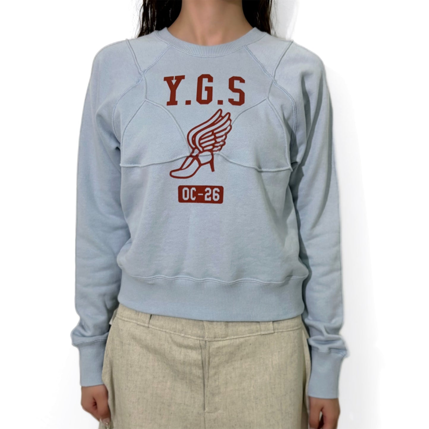 BRA CODE RAGLAN SWEATSHIRT REGULAR / LIGHT BLUE / グラフィックラグランスウェット