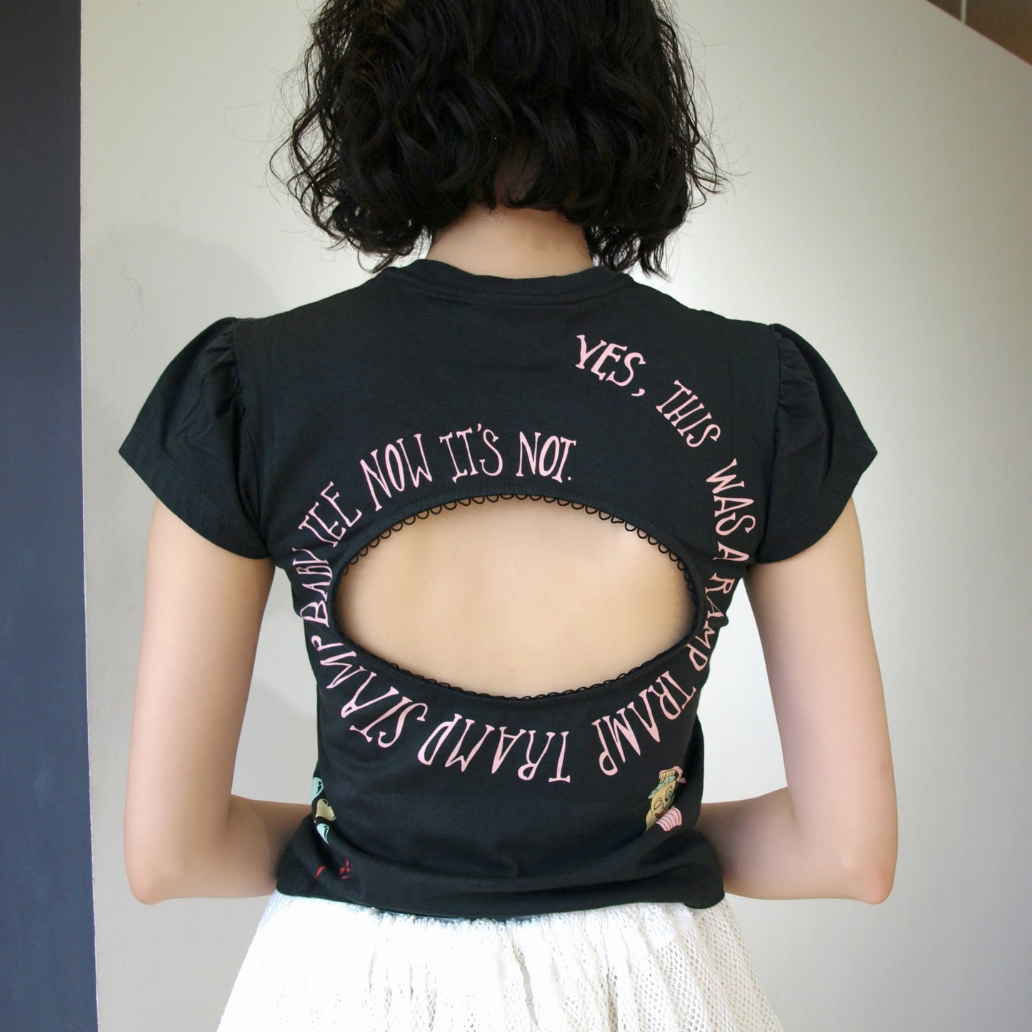 Logo Removal Baby Tee / Cutie Charcoal / ロゴリムーブTシャツ
