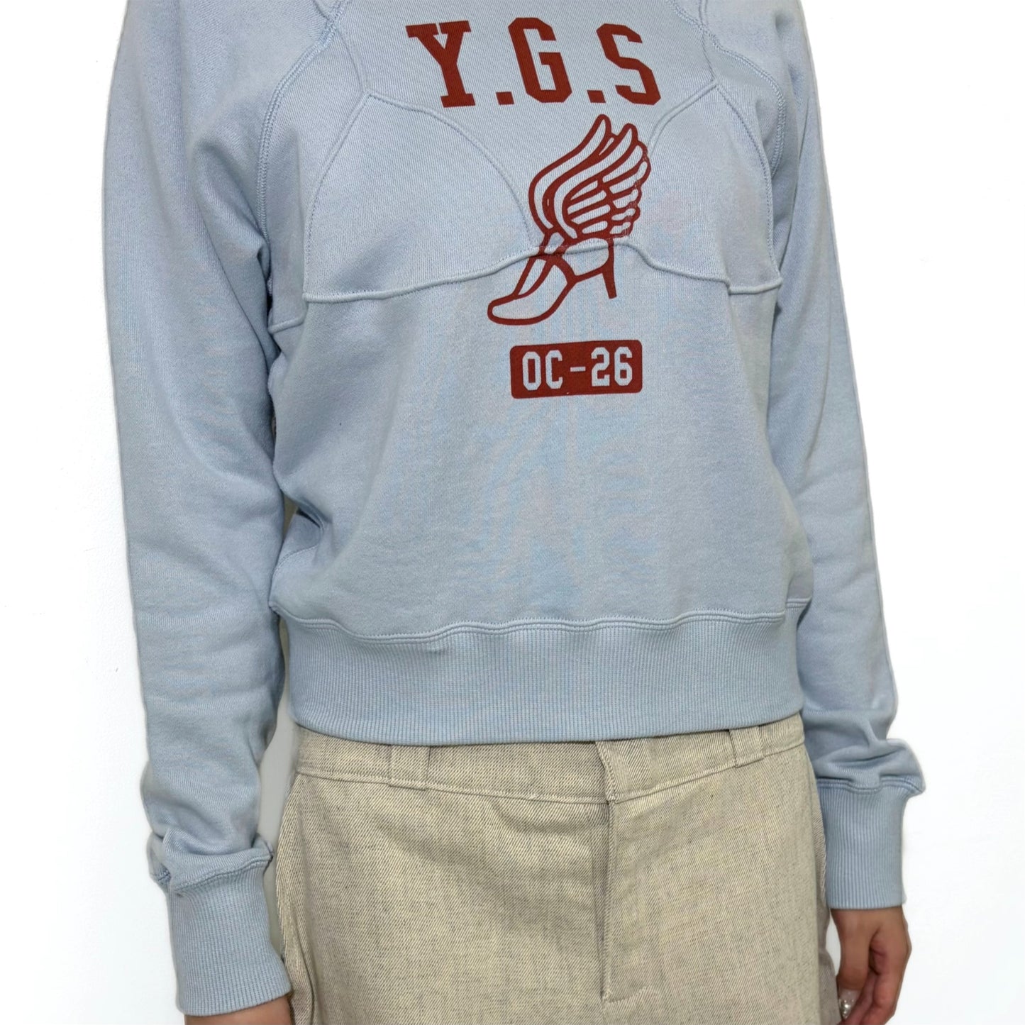 BRA CODE RAGLAN SWEATSHIRT REGULAR / LIGHT BLUE / グラフィックラグランスウェット