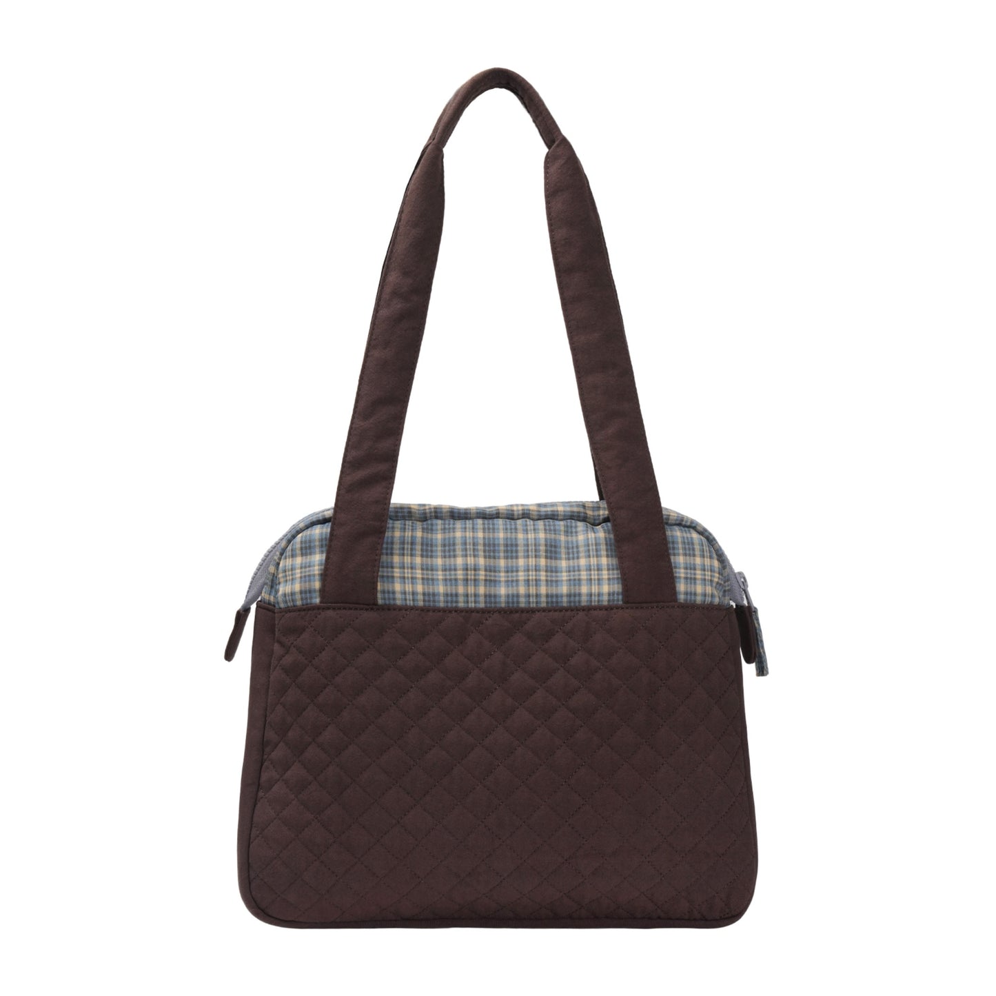 CHECK QUILTED TOTE BAG / BROWN / キルトトートバッグ