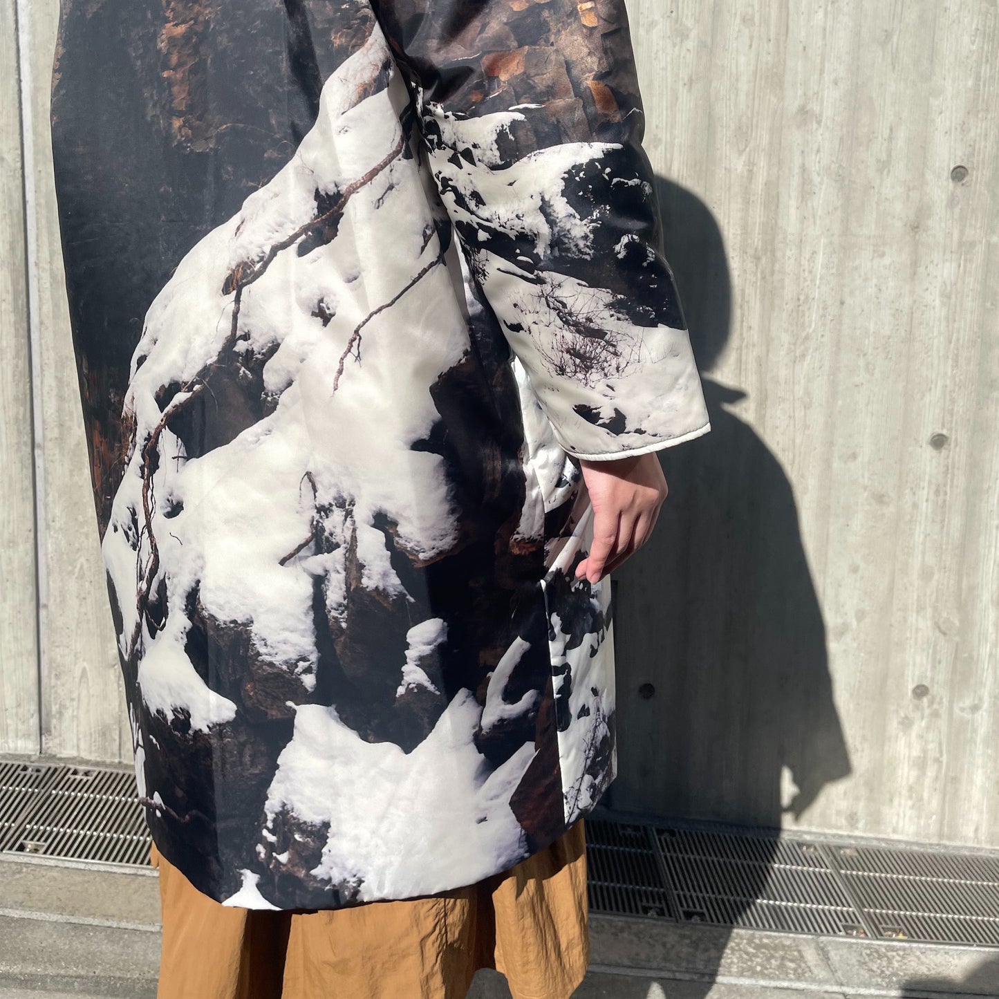 REVERSIBLE PADDING COAT / WATERFALL x YELLOW / リバーシブル中綿コート