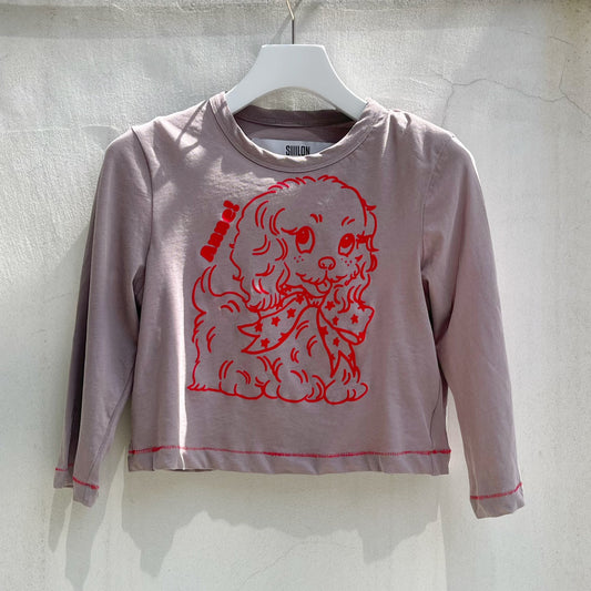 【SHEEP別注】Lovely Anne T-shirt / BROWN / フロッキープリントロングスリーブTシャツ