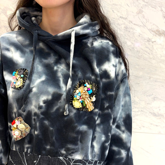 Hood dress short / Deep Blue / フードドレス