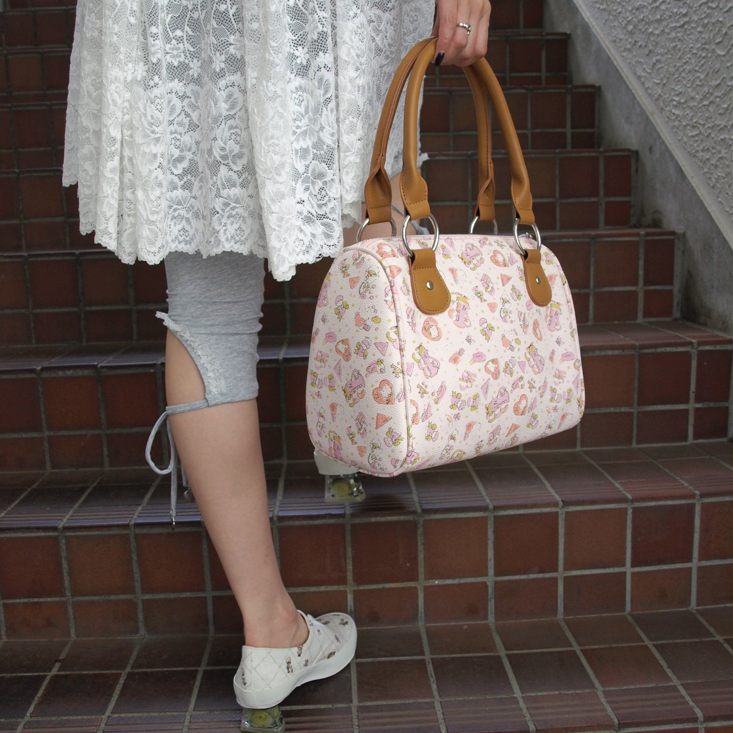 Carryall Bag / Pink cartoon / ハンドバック