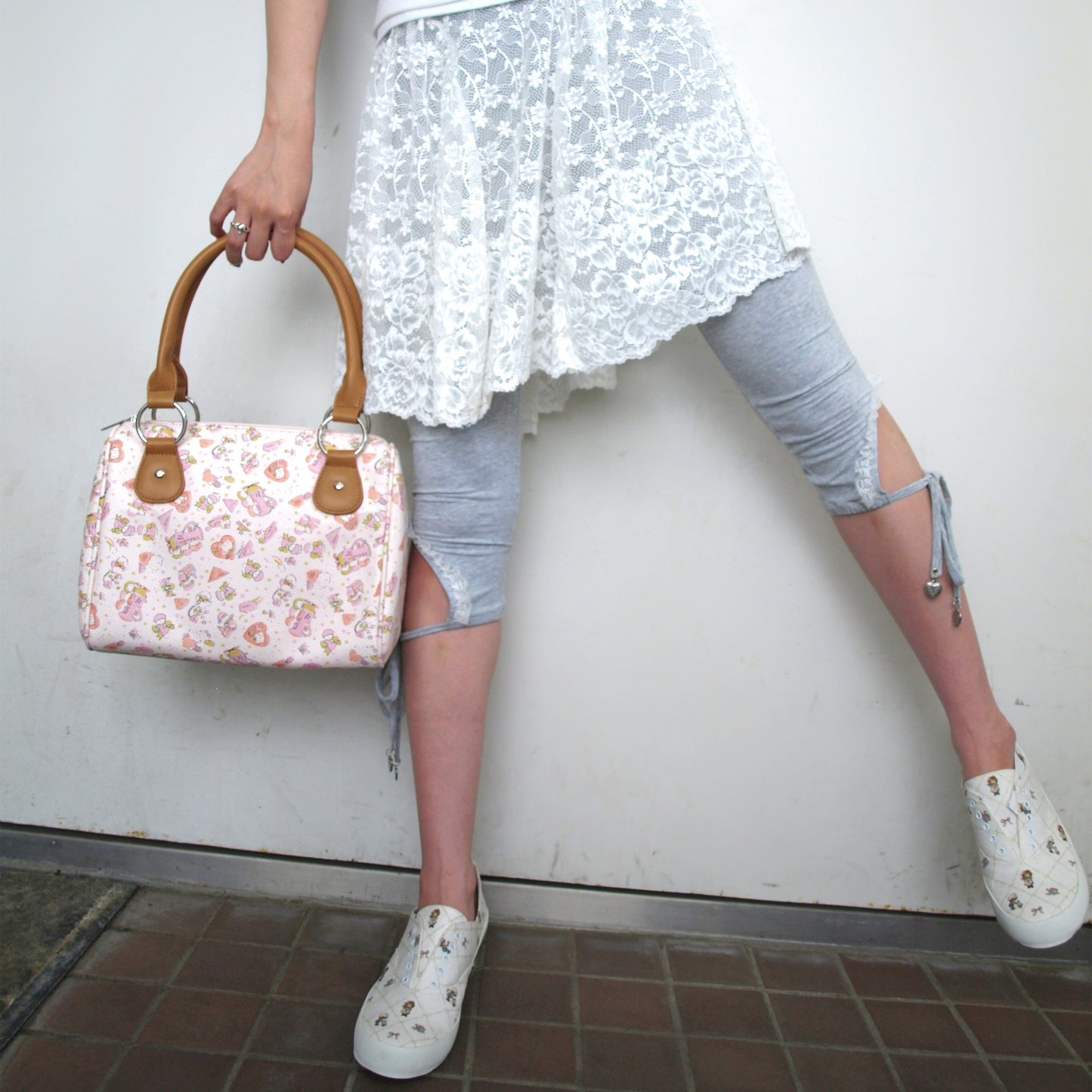 Carryall Bag / Pink cartoon / ハンドバック