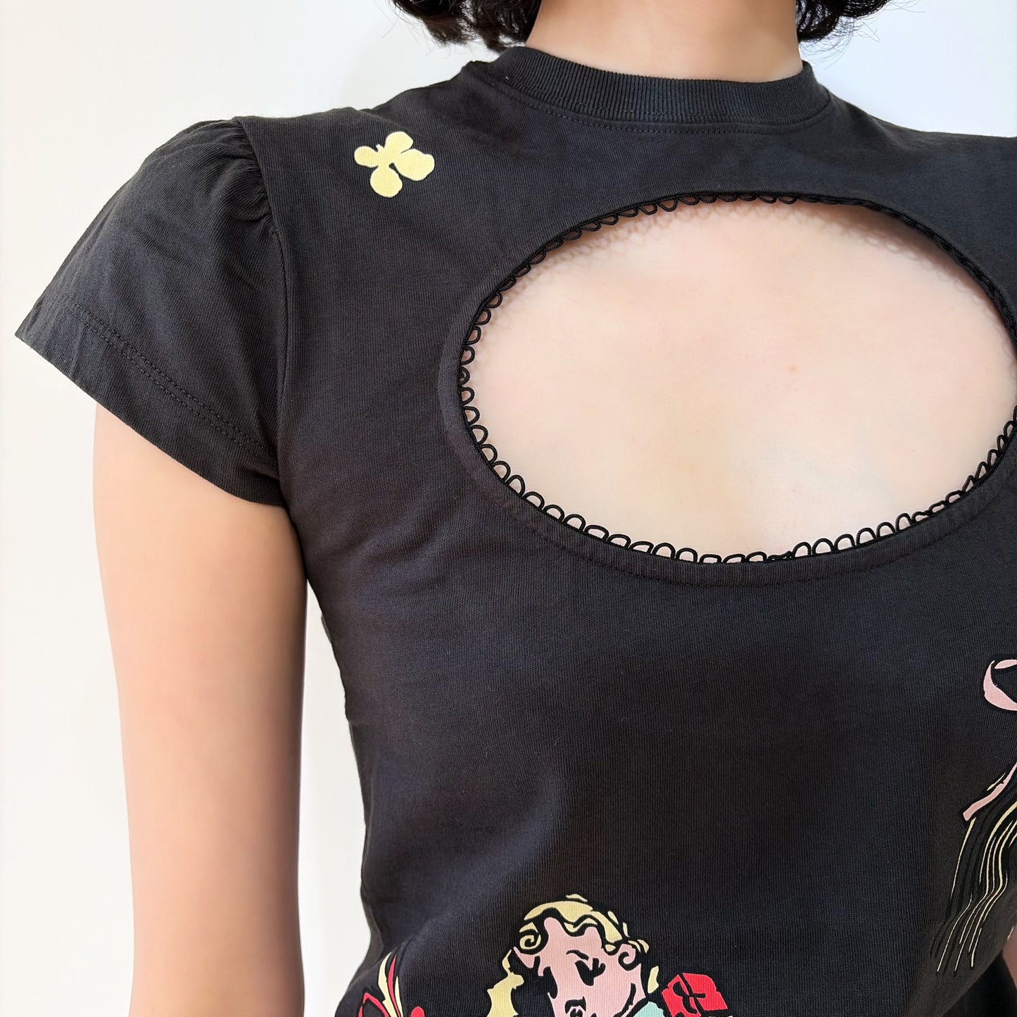 Logo Removal Baby Tee / Cutie Charcoal / ロゴリムーブTシャツ