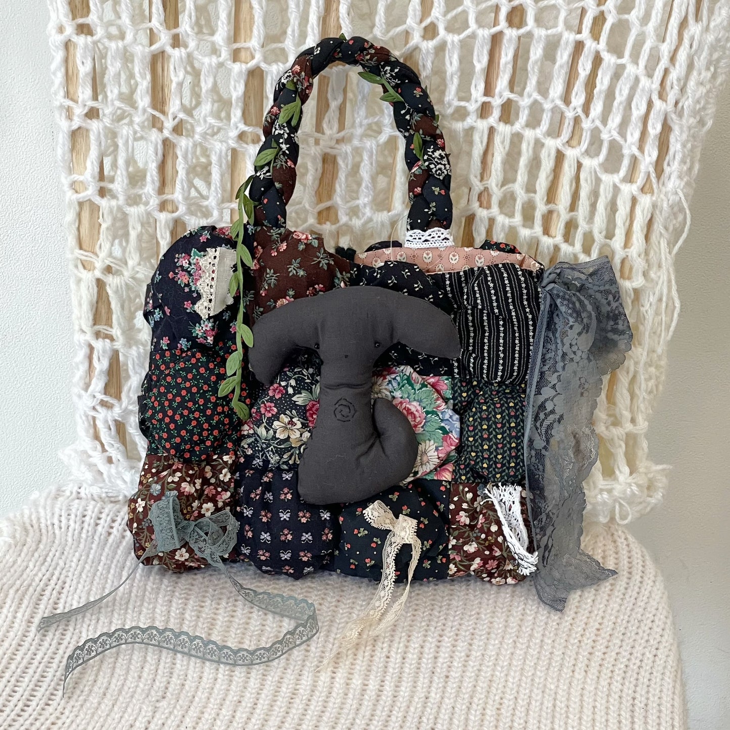 Patch work Bag+ / Black / パッチワークハンドバッグ