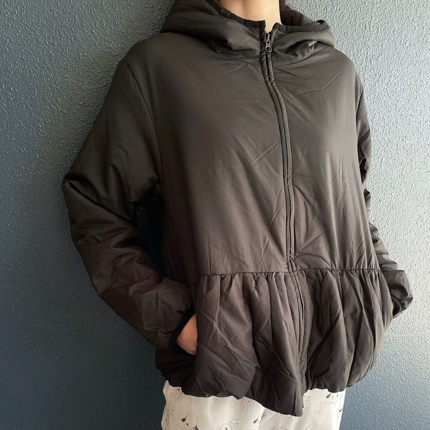 Volume Puffer Jacket / Black / ギャザーパフジャケット