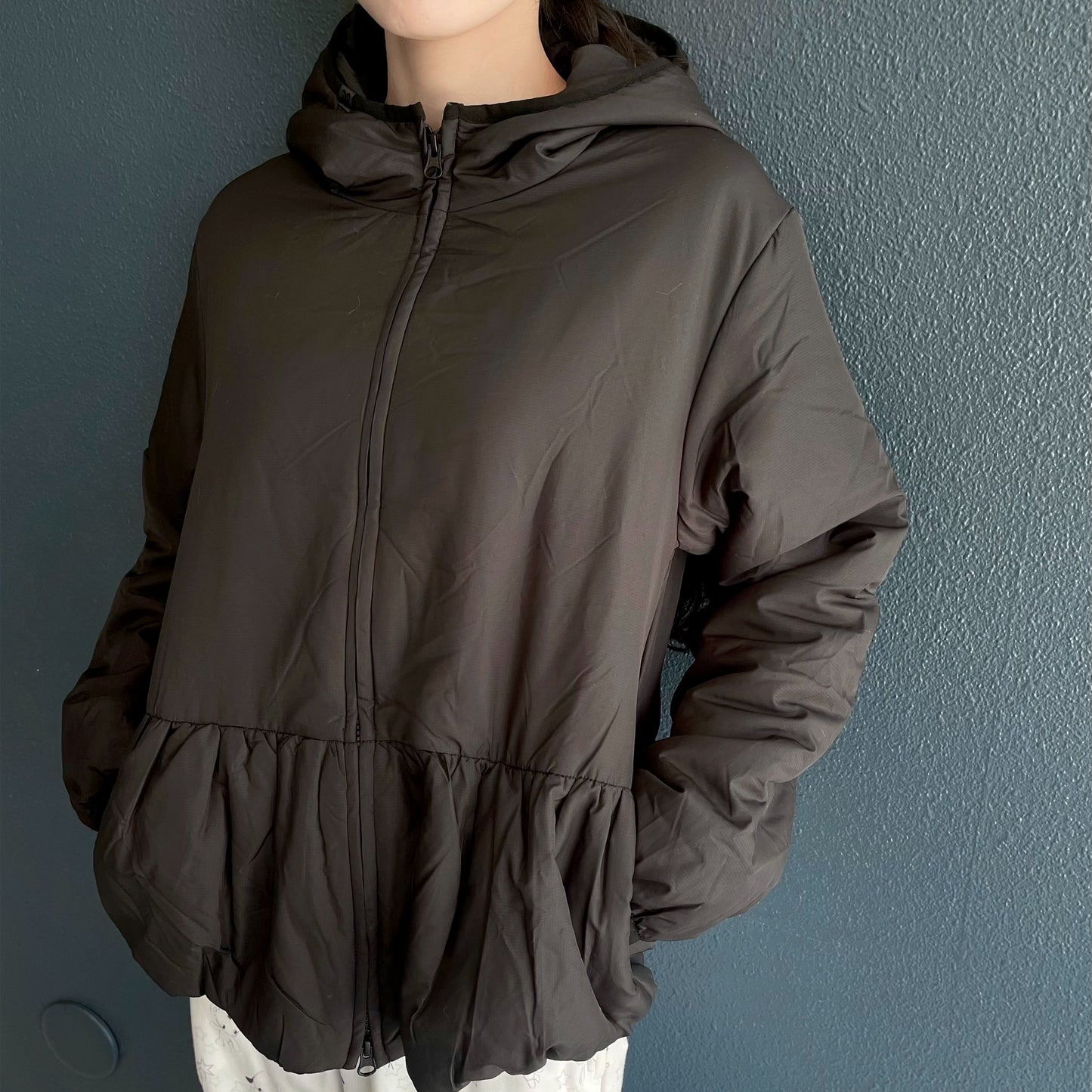 Volume Puffer Jacket / Black / ギャザーパフジャケット