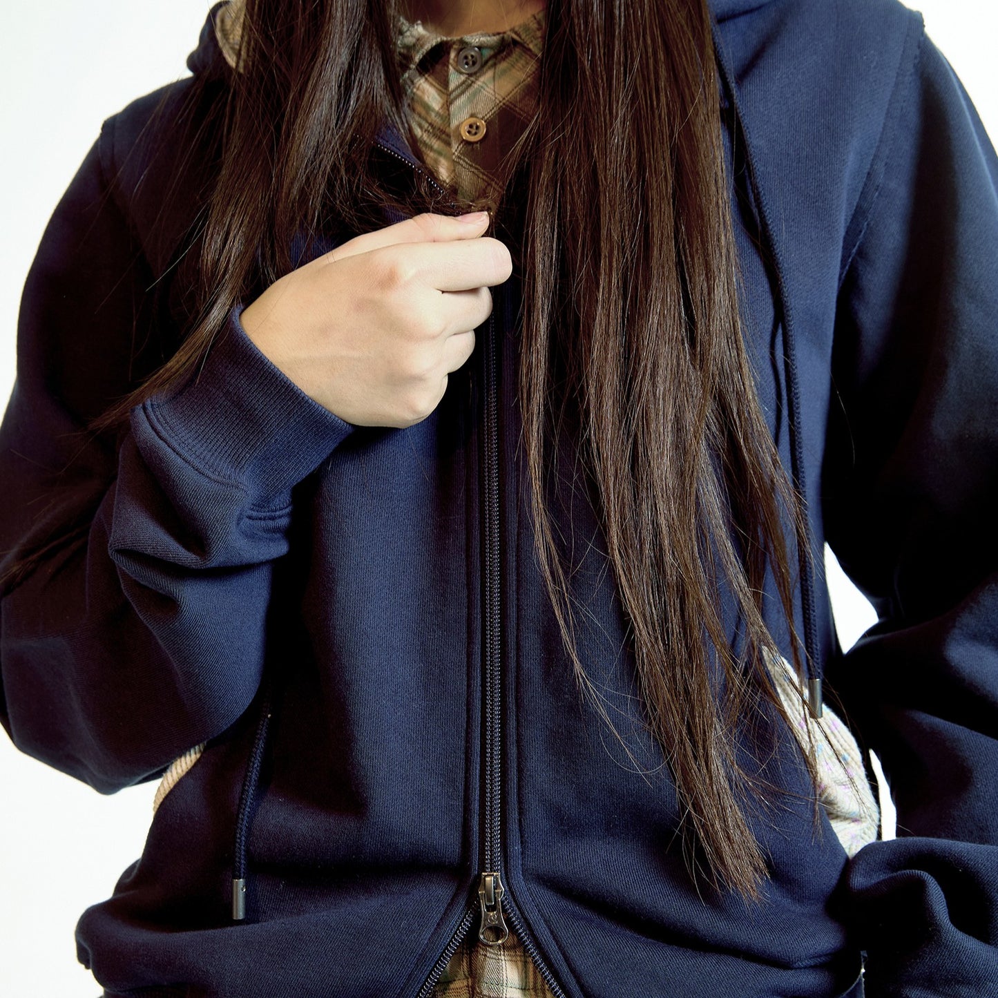 FLOWER POINT ZIP-UP HOODIE / NAVY / ジップアップフーディー